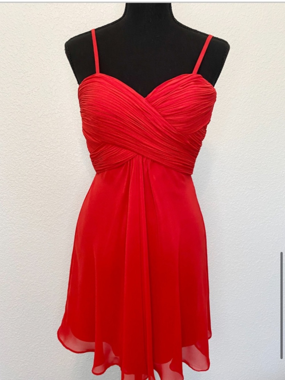 Faviana Red Spaghetti Strap Mini Dress